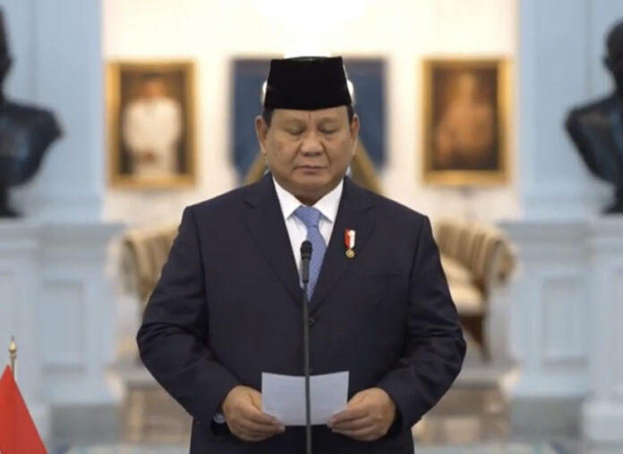 Presiden Prabowo Subianto Menetapkan Aturan yang membuat nominal THR yang diterima ASN akan berbeda-beda (Ytube/Sekretariat Presiden)